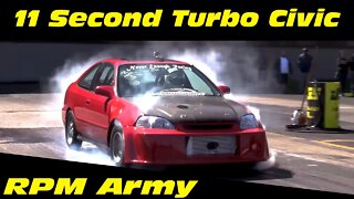 11 Second Turbo EK Civic Drag Racing