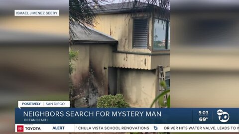 Neighbors search for mystery man who helped put out house fire