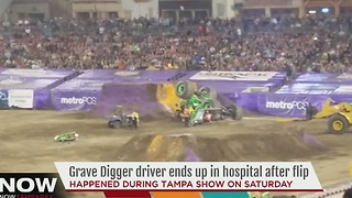 Grave Digger driver ends up in hospital after flip