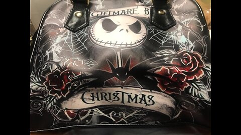 Women's Fashion Shoulder Handbags Top Handle Bags Purse with Jack and Sally Print.