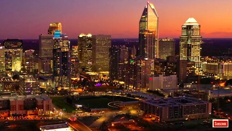 Charlotte, North Carolina Skyline at Night 4K Screensaver | Charlotte, NC Drone Footage 4K