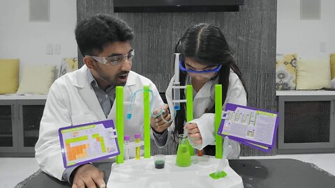 Evana and Brother PLAY with OOZE LABS CHEMISTRY STATION by Thames & Kosmos!!!