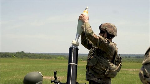 U.S. Soldiers Fire 120mm Mortars