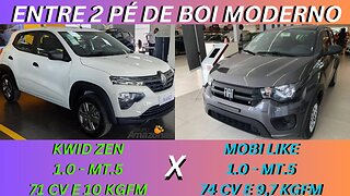 ENTRE 2 CARROS - RENAULT KWID X FIAT MOBI - PELO MENOS AR CONDICIONADO E DIREÇÃO ASSISTIDA TEM....