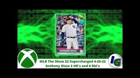 MLB The Show 22 Supercharged Anthony Rizzo - 3 Home Runs and 6 RBIs on 4/26/22 Boosted for 48 hours
