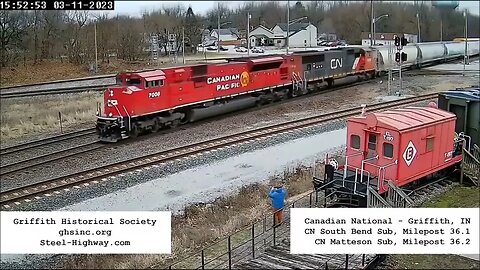 CP 7008 Leading EB Manifest in Griffith, IN on March 11, 2023