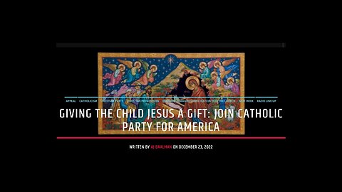 Giving The Child Jesus A Gift: Join Catholic Party For America