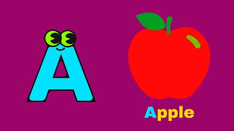 A For Apple Kids Learning Video Nursery Rhymes