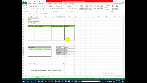 How to create GST tax invoice in Microsoft excel, One click save and print