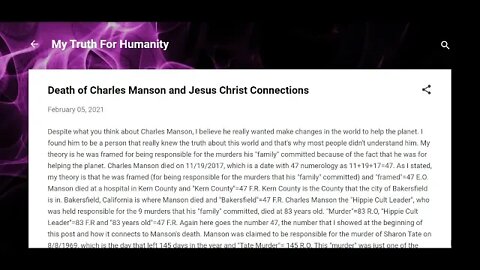 Death of Charles Manson and his Jesus Christ Connections #gematria #numerology #truth #kabbalah