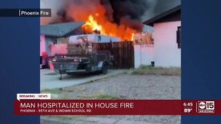 Man hospitalized in house fire