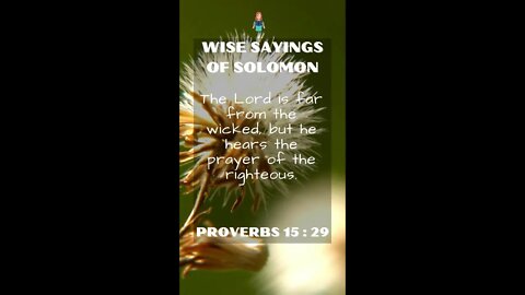 Proverbs 15:29 | NRSV Bible | Wise Sayings of Solomon