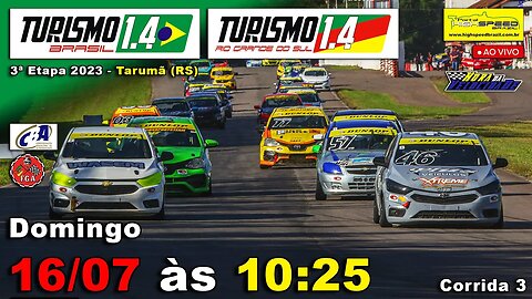 🔴 TURISMO 1.4 BR/RS | Corrida 3 | 3ª Etapa 2023 | Tarumã (RS) | Ao Vivo