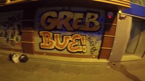 A night graffiti bombing in Instanbul by GRAB