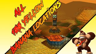 Donkey Kong 64 - Angry Aztec - Donkey Kong - All 100 Yellow Banana Locations
