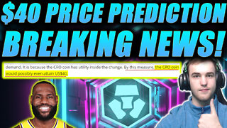 CRO COIN given a $40 Price Prediction from Analyst 🚀 A BILLION CRYPTO.COM USERS 😱