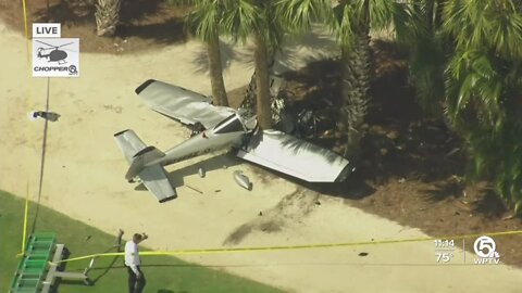 Plane crash lands at Banyan Golf Club near Wellington, person hospitalized