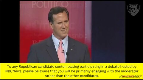 To any Republican candidate contemplating participating in a debate hosted by NBC News