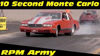 10 Second Chevy Monte Carlo Drag Racing