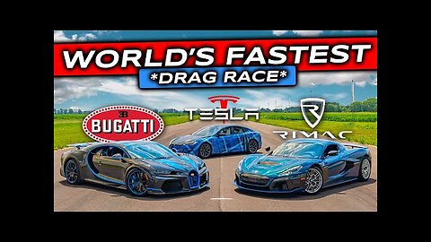 WORLD'S FIRST: Rimac Nevera V Bugatti Chiron SuperSport V Tesla Plaid... *DRAG RACE*