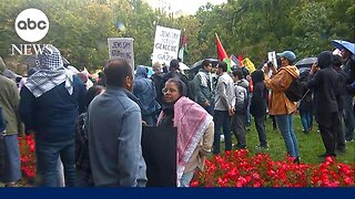 Demonstrators gather outside White House