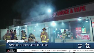 Webster-area smoke shop catches fire