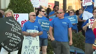 CCEA union members interrupt CCSD event with protest, demand better pay