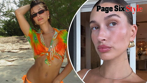 Hailey Bieber serves 'summer energy' in neon crochet bikini