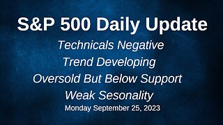 S&P 500 Daily Market Update for Monday September 25, 2023