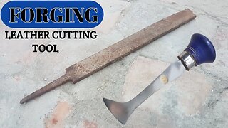 Rusty File Forged Into a beautiful Leather Cutting Tool