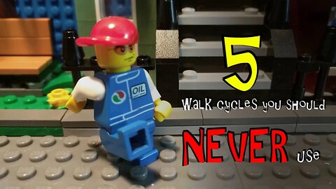 5 walk cycles you should NEVER use - How NOT to make a Lego figure walk | Gold Puffin Lego Animation
