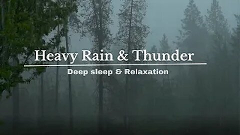 Heavy Rainstorm ☔and Strong Thunder Sounds⚡ for Sleeping