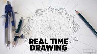 Drawing An Easy, Relaxing Mandala In Real Time | Mandala Meditation