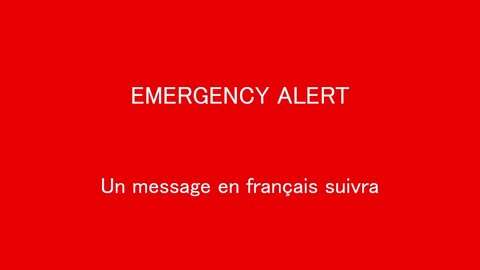 Exemple of alert for tv and phone.Exemple d'alerte sur télé et téléphone.Alert inthe street of Spain