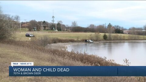 7-year-old girl, woman found dead in Northridge Lake, car submerged