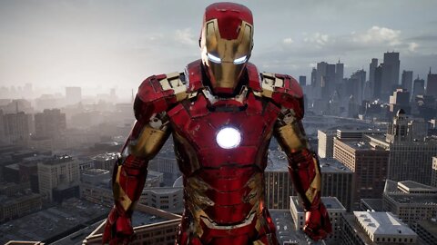 IRON MAN in Unreal Engine 5 The Matrix Awakens City RTX 3080⁴ᴷ