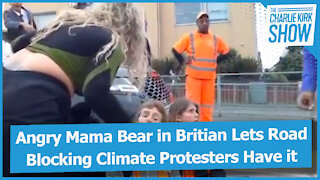 Angry Mama Bear in Britian Lets Road Blocking Climate Protesters Have it