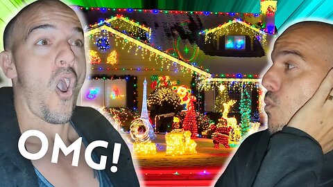 Reacting to Christmas Light Display - Cubans FIRST TIME EVER