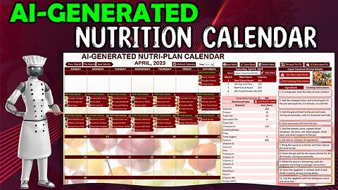 How To Create An Ai-Generated Nutrition Calendar In Excel + Free Download