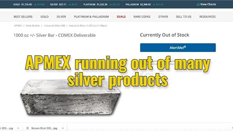 APMEX running out of many silver products