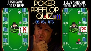 POKER PREFLOP QUIZ BB VS UTG #11 RAISE, CALL OR FOLD