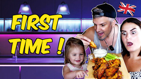 Brits Try [BUFFALO WINGS] For The First Time! (Brits Try American Food)