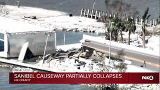 Drone footage of Sanibel Causeway damage after Hurricane Ian