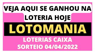 [RESULTADO] SORTEIO LOTOMANIA - 04/04/2022 - CONCURSO 2295 - #LOTERIA #LOTOMANIA