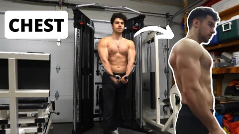 Chest Day! Cable Fly Machine & Bands Workout | Garage Gym