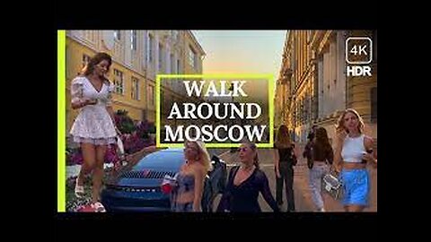 [4K] Russia Moscow Virtual Walking Tour. Bolshaya Nikitskaya City Walk 4K HDR #123