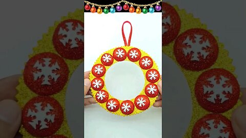 Christmas Wreath 🌲 Handmade Christmas Ornaments 🌲 Glitter Foam Sheet Crafts #diy #crafts #christmas