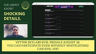 Vetter Skylabs $VSL Presale August 28. You Can Participate Even Without Whitelisting! Can $VSL 10X?