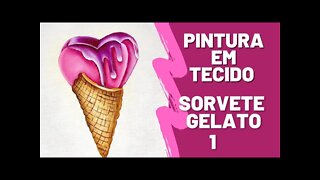 🔴Live Como Pintar Sorvete Coração Pintura Em tecido