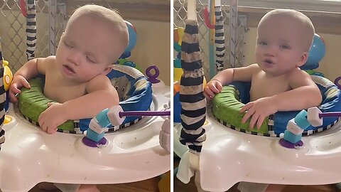 Tired Baby Humorously ‘Sleep Jumps’ Before Naptime